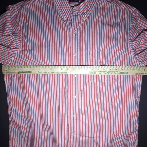 Chaps Mens Red And Gray Striped Long Sleeve Button Down Shirt Size Large - Picture 9 of 12